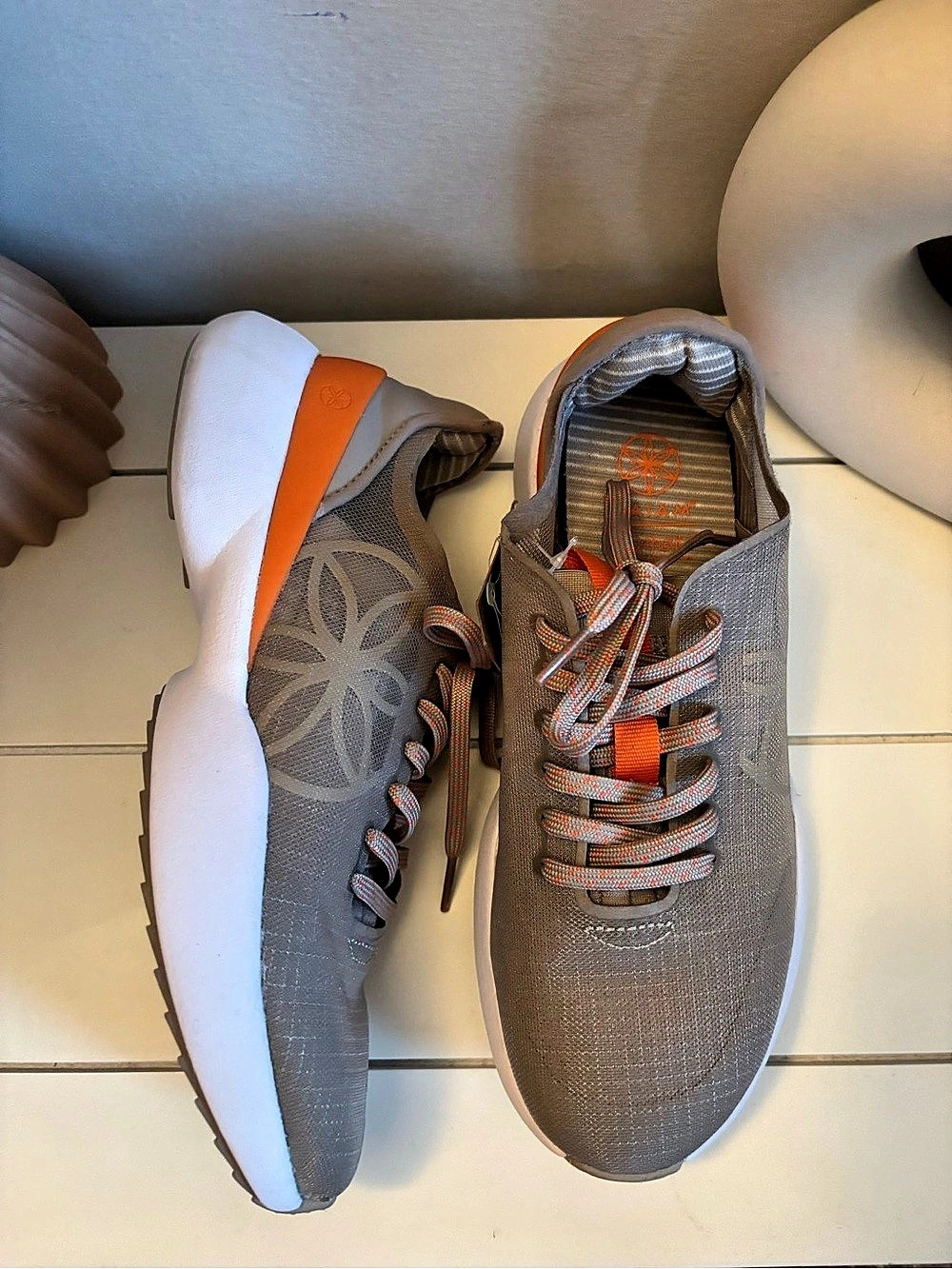 Gaiam Shoes in Gray & Orange